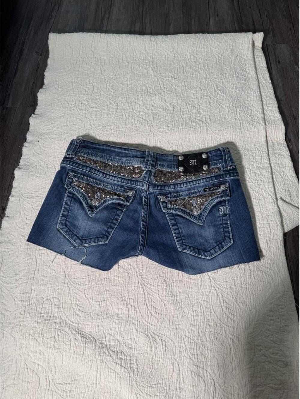 Miss Me blue denim shorts